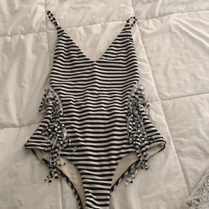 One Piece Fringe Bathing Suit